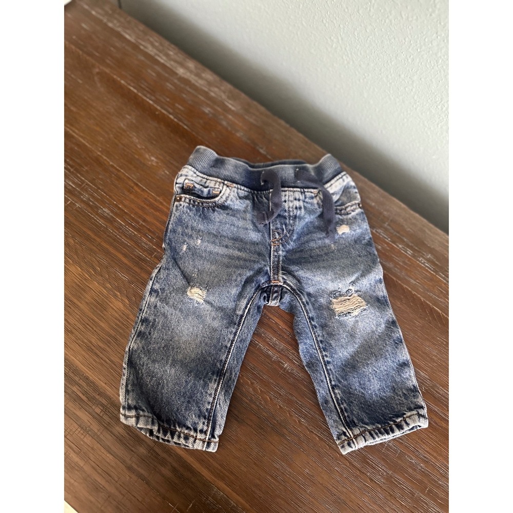 Baby Gap 90s Original Straight Jeans Medium Wash Elastic Waist 6-12 Months